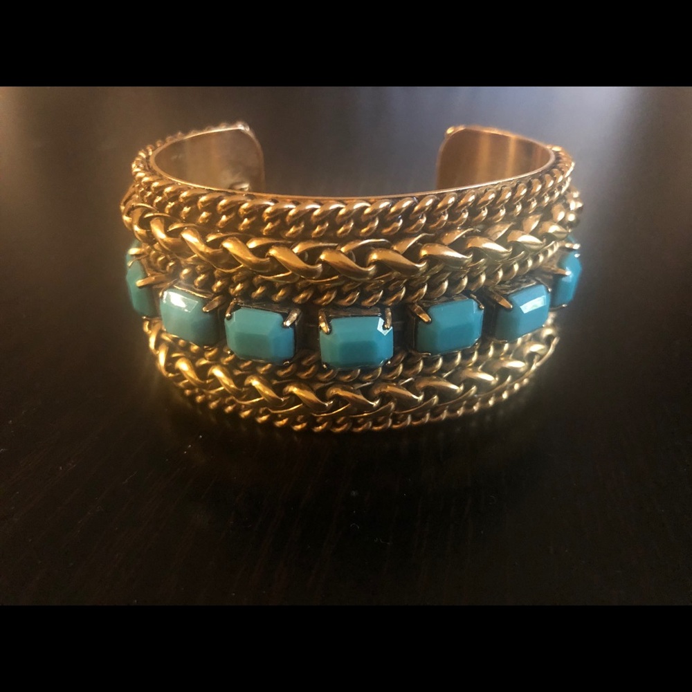 Salvadore Cuff with Turquoise Glass Stones